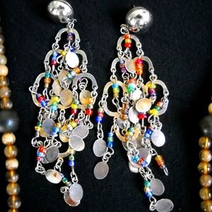 Earrings and necklace and hair bundle